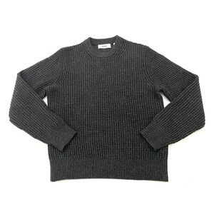 Buck Mason Herdsman Wool Cashmere Blend Sweater Medium Heather Gray Waffle Knit